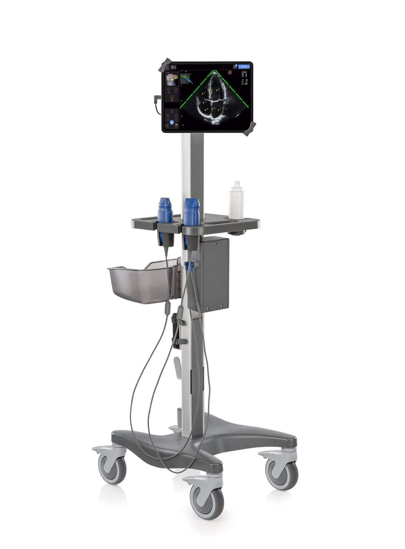 Kosmos Plus provides advanced POCUS capabilities at an unheard-of cost under $20,000. Everything is included — cutting-edge AI, advanced Doppler features, multiple transducers, a 12.9-inch iPad® Pro and medical-grade stand — you’ll have what you need to get started right out of the box
